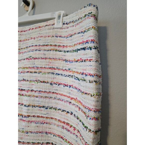 J.Crew No.2 Tweed Skirt Plus Size 22 Multicolor Stripe Textured Spring Summer - Picture 2 of 10
